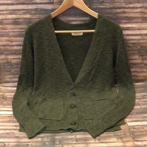 ❤️ Hollister Moss Green V-Neck Cardigan with Patch Pockets Size XS